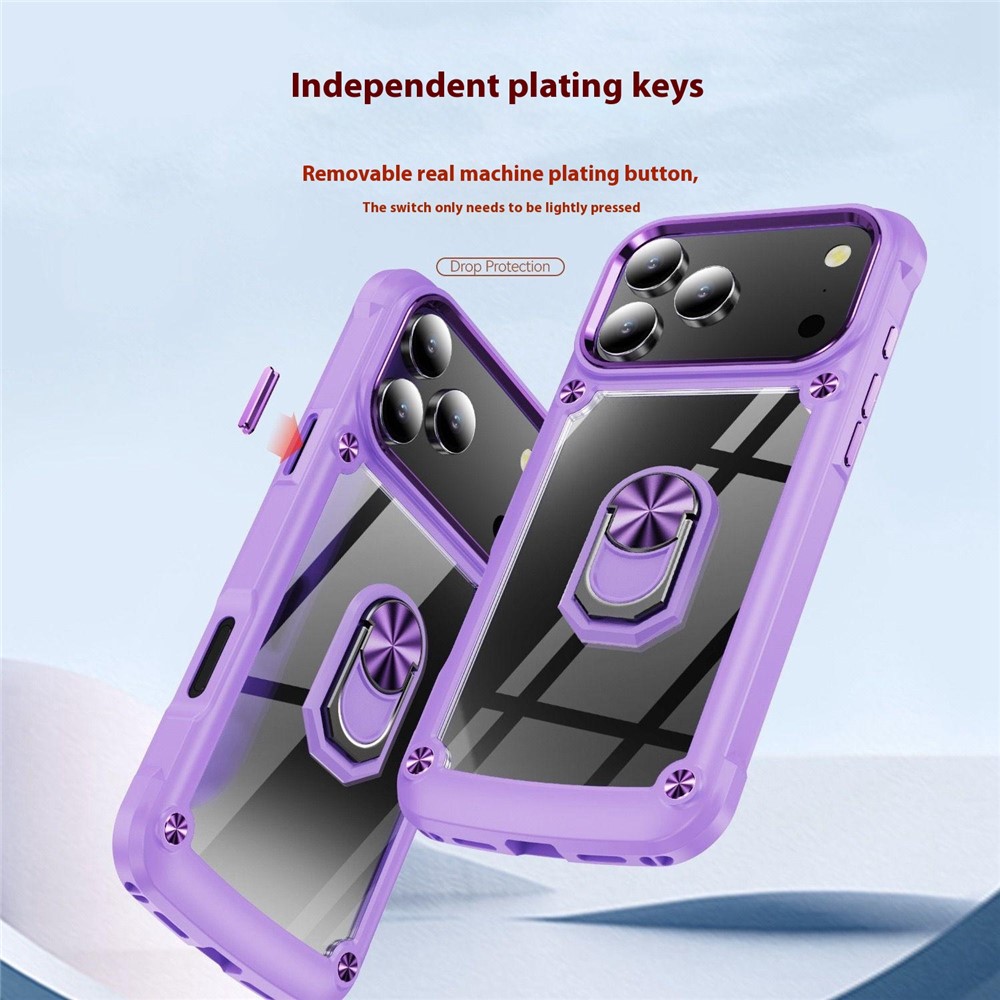  iPhone 17 Pro Skal Shockproof Ring Hybrid Grön - Teknikhallen.se