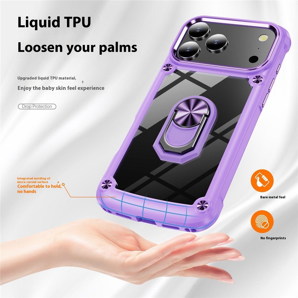  iPhone 17 Pro Skal Shockproof Ring Hybrid Grön - Teknikhallen.se