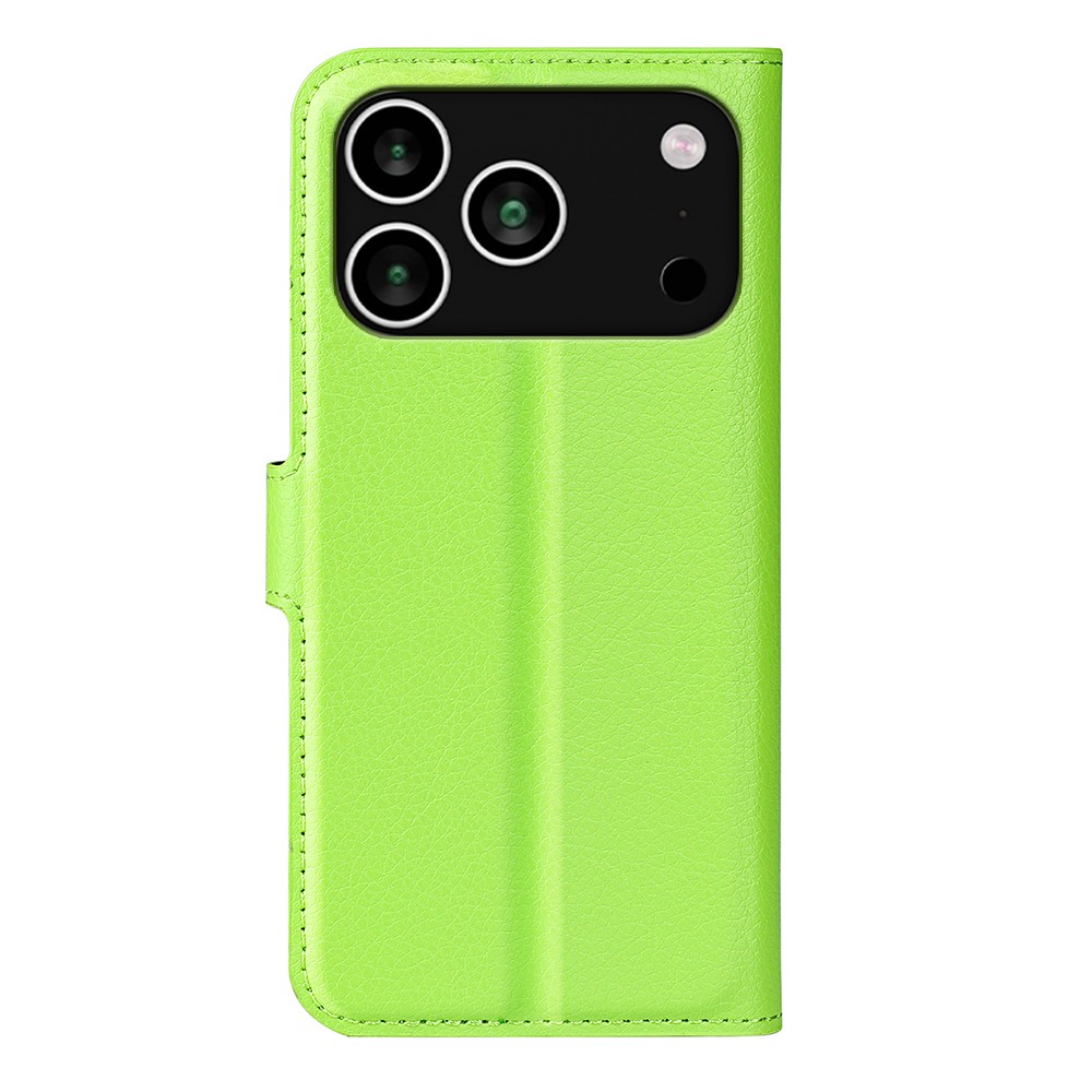  iPhone 17 Pro Fodral Litchi Läder Grön - Teknikhallen.se