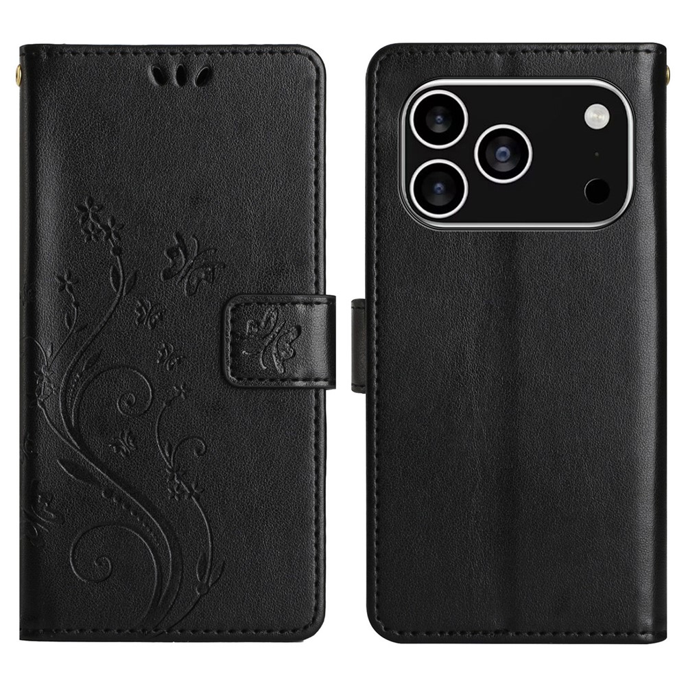  iPhone 17 Pro Fodral Med Blommigt Tryck Svart - Teknikhallen.se
