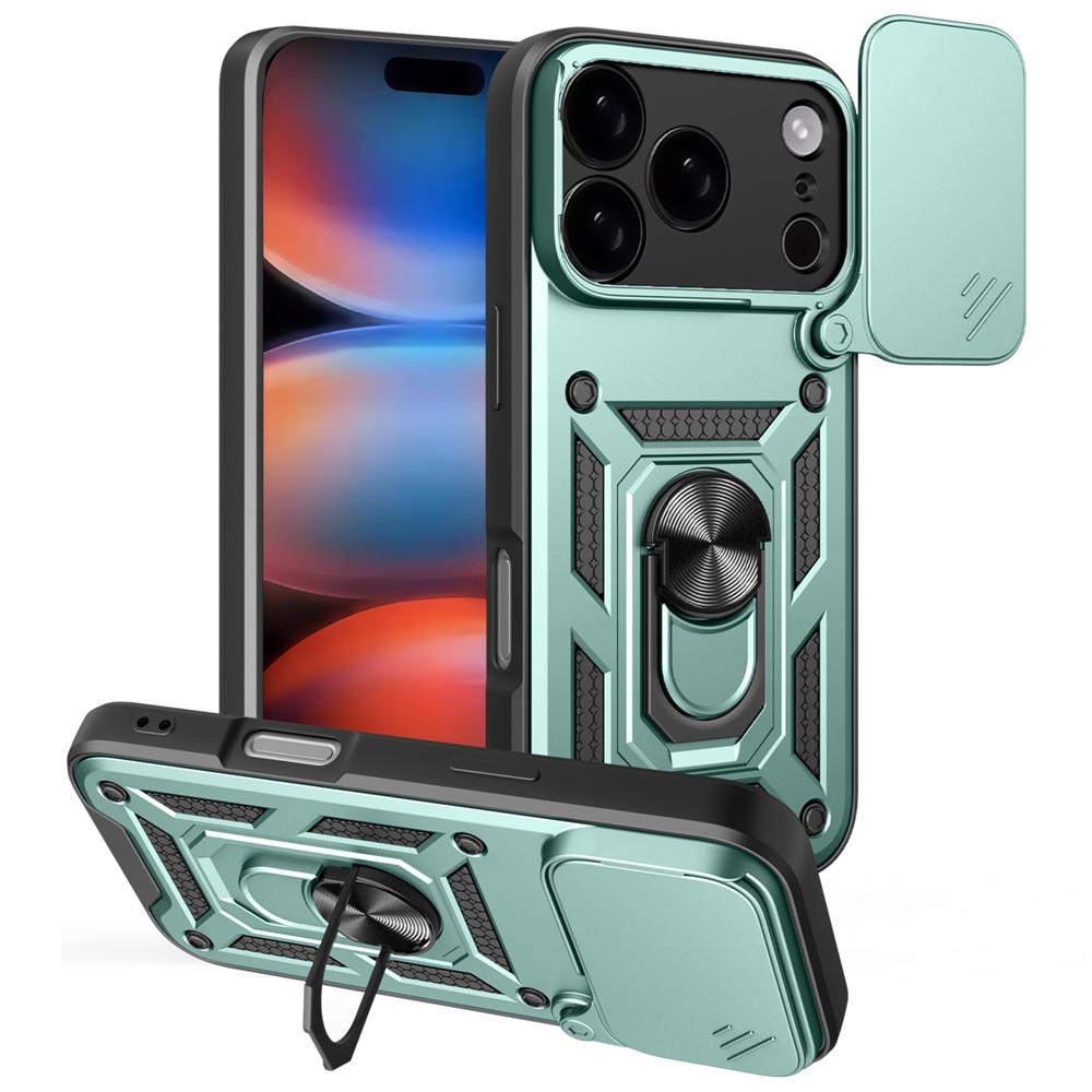  iPhone 17 Pro Skal CamShield Ring Hybrid Grön - Teknikhallen.se