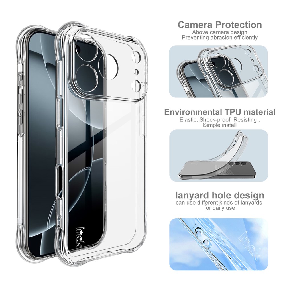 IMAK IMAK iPhone 17 Pro Skal TPU AirBag Shockproof Svart - Teknikhallen.se