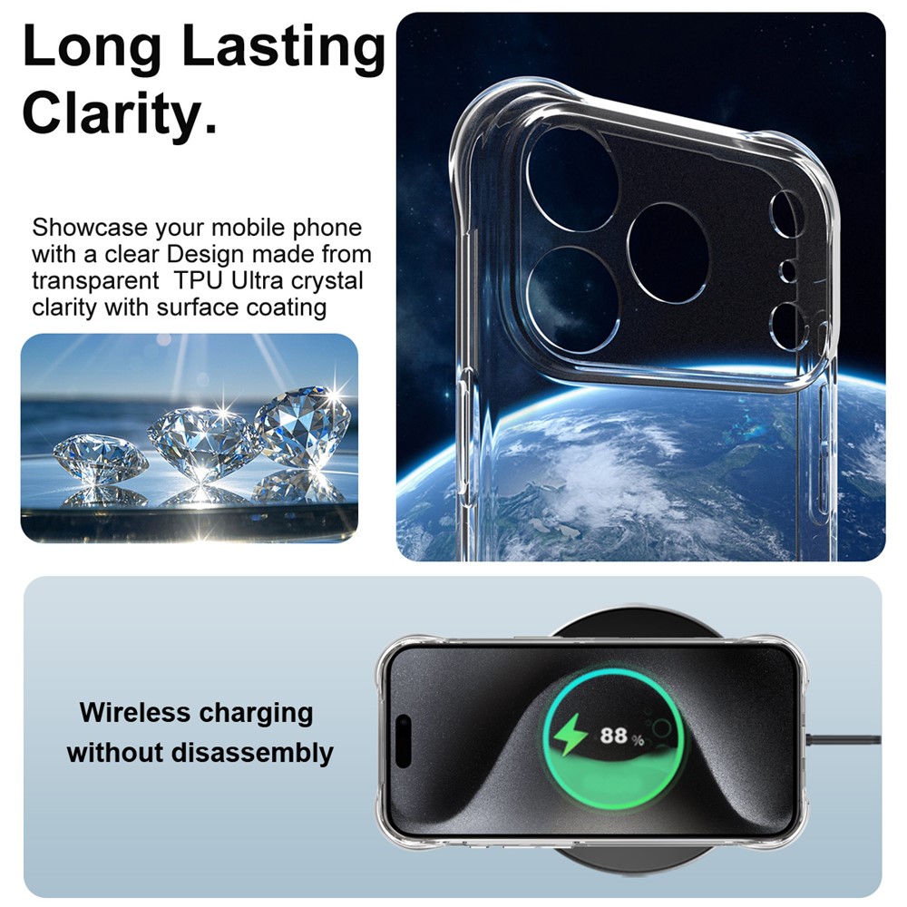 IMAK IMAK iPhone 17 Pro Skal TPU AirBag Shockproof Svart - Teknikhallen.se