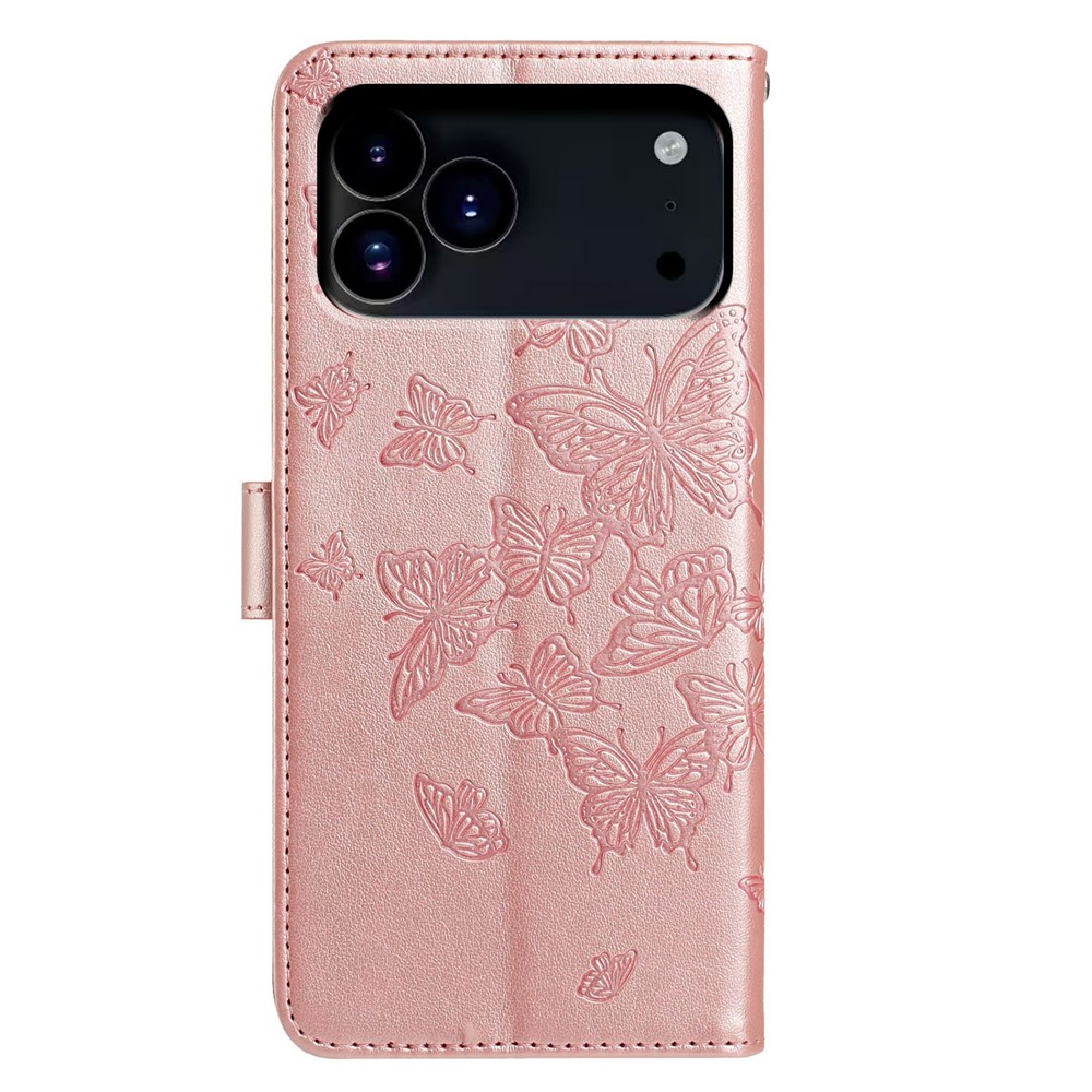  iPhone 17 Pro Fodral Med Fjäril Tryck Roséguld - Teknikhallen.se