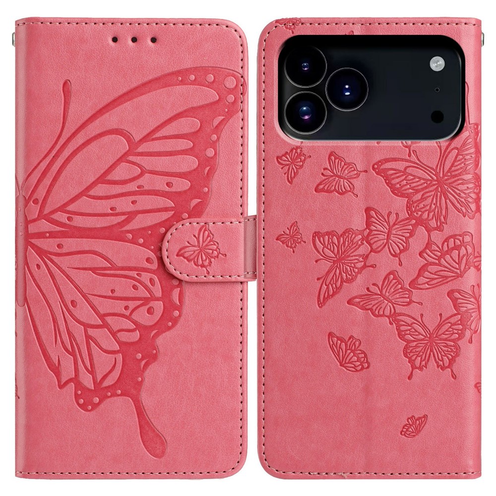  iPhone 17 Pro Fodral Med Fjäril Tryck Rosa - Teknikhallen.se