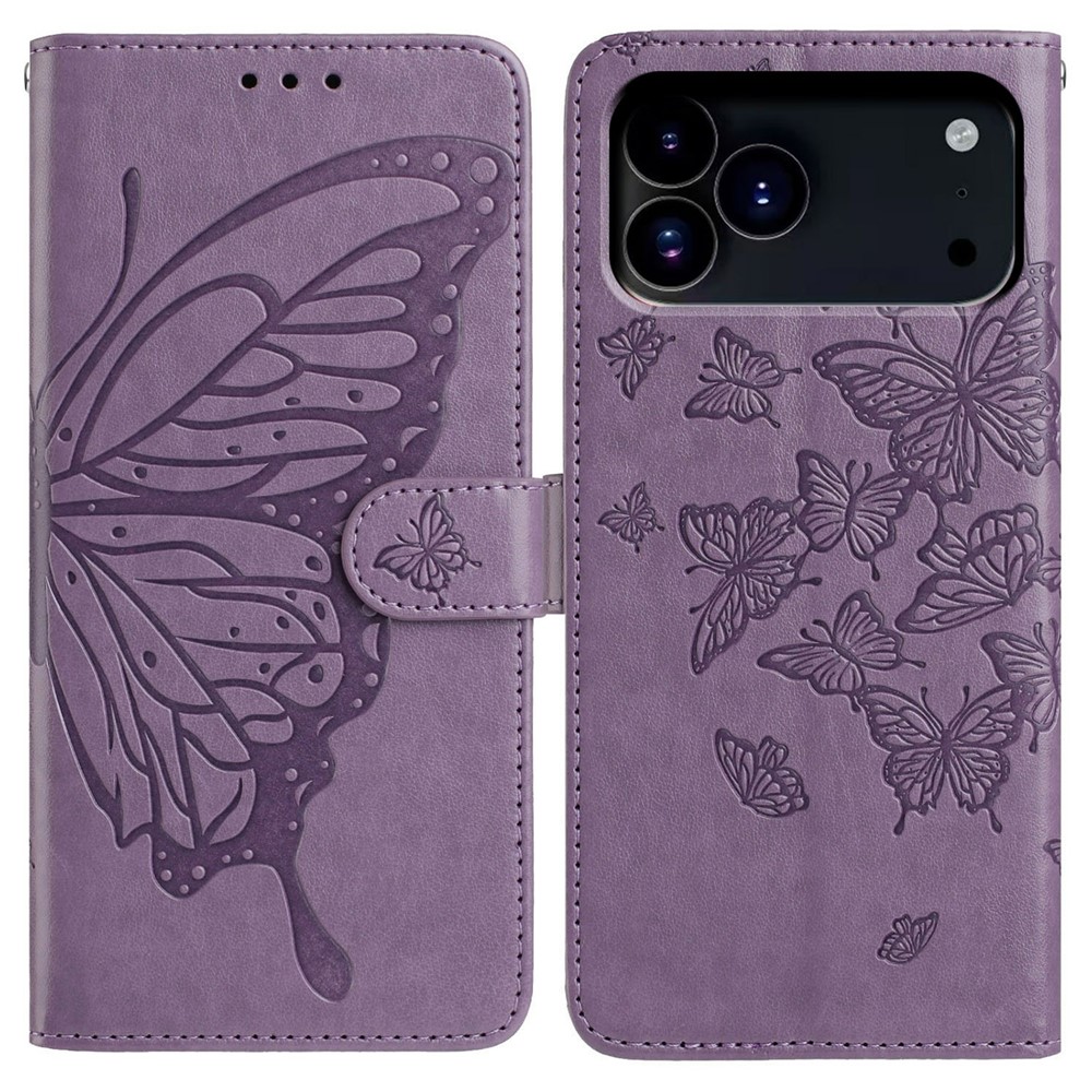  iPhone 17 Pro Fodral Med Fjäril Tryck Lila - Teknikhallen.se