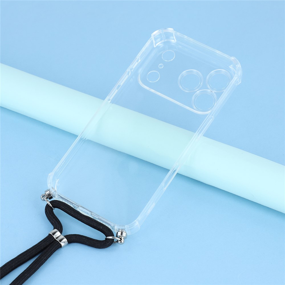  iPhone 17 Pro Skal Med Mobilsnöre TPU Transparent - Teknikhallen.se