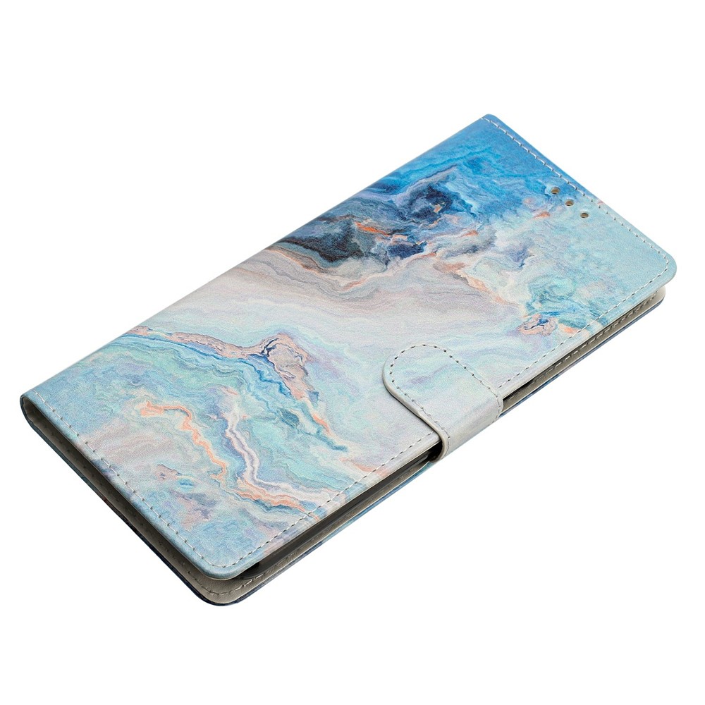  iPhone 17 Pro Fodral Med Tryck Blå Marmor - Teknikhallen.se
