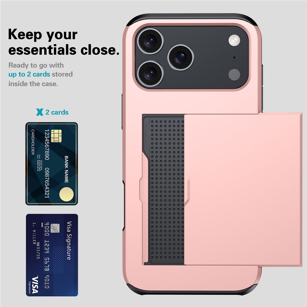  iPhone 17 Pro Skal Hybrid Med Kortfack Vit - Teknikhallen.se