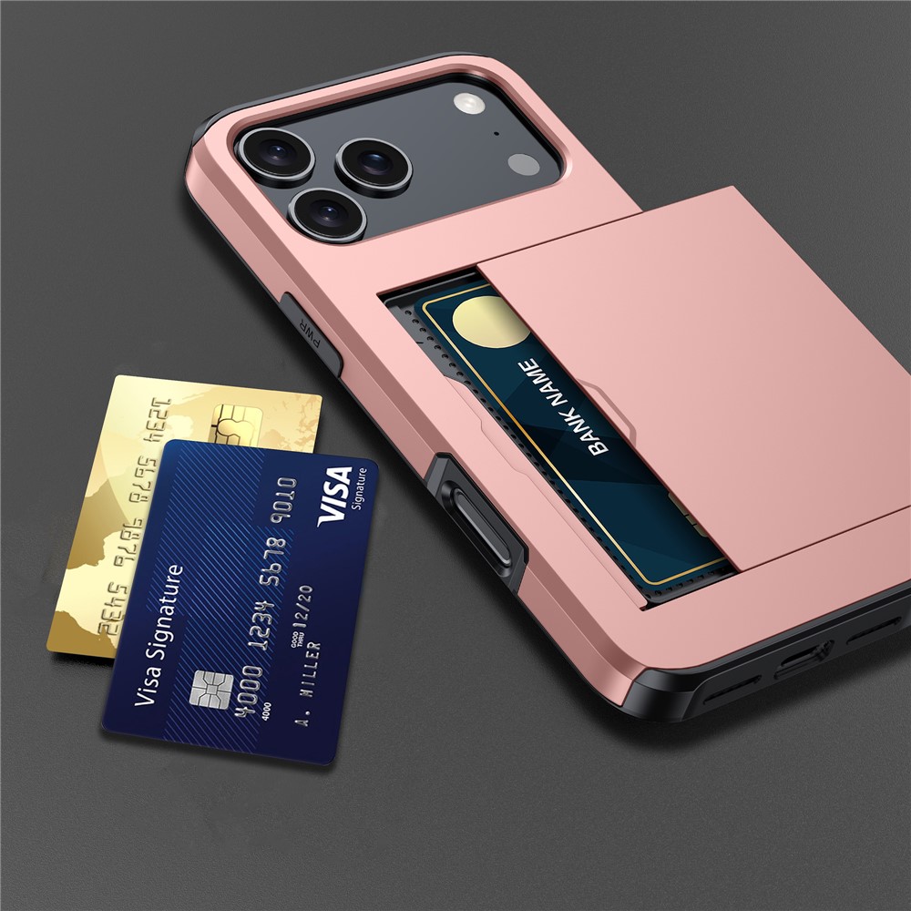  iPhone 17 Pro Skal Hybrid Med Kortfack Svart - Teknikhallen.se