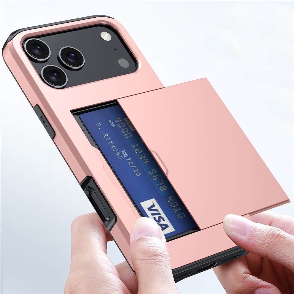  iPhone 17 Pro Skal Hybrid Med Kortfack Svart - Teknikhallen.se
