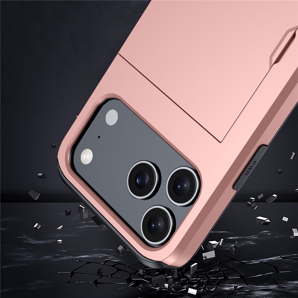  iPhone 17 Pro Skal Hybrid Med Kortfack Svart - Teknikhallen.se