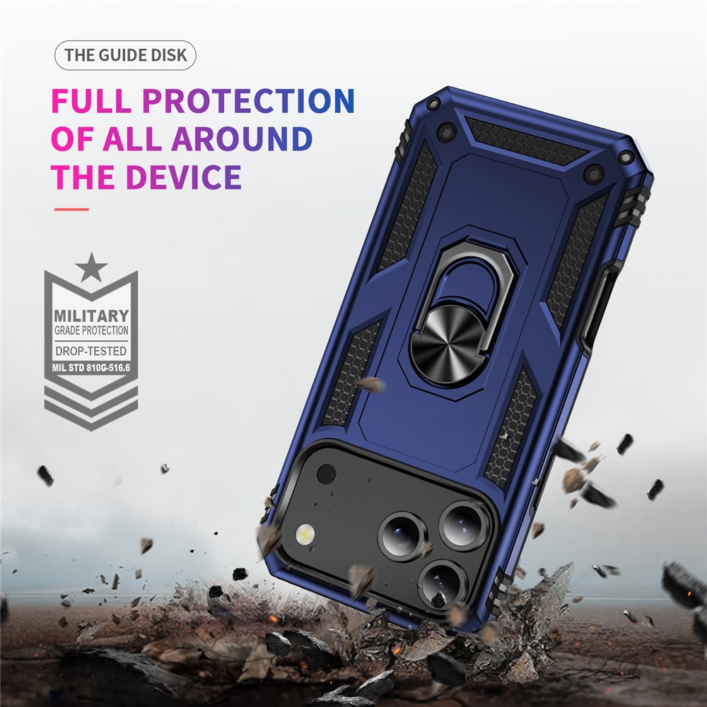  iPhone 17 Pro Skal Shockproof Hybrid Ring Blå - Teknikhallen.se