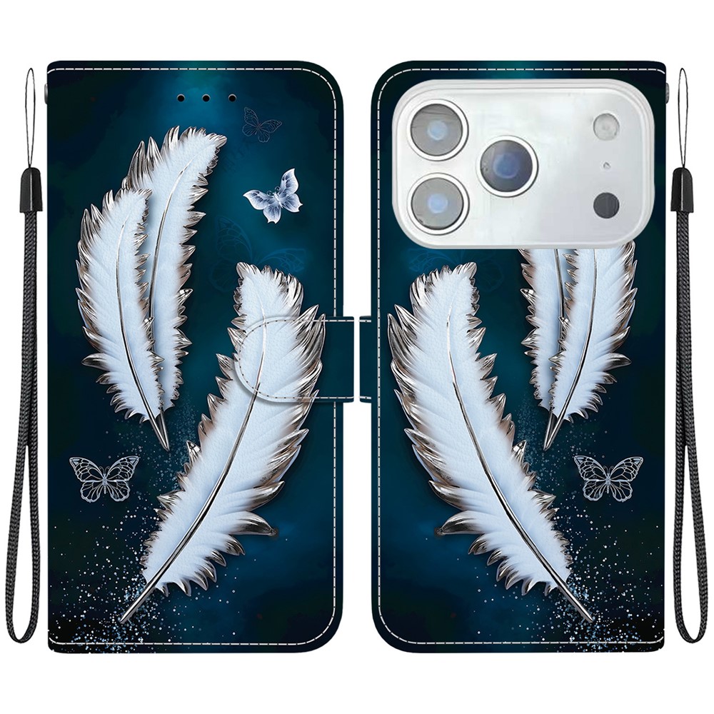  iPhone 17 Pro Fodral Med Tryck Vita Fjädrar - Teknikhallen.se