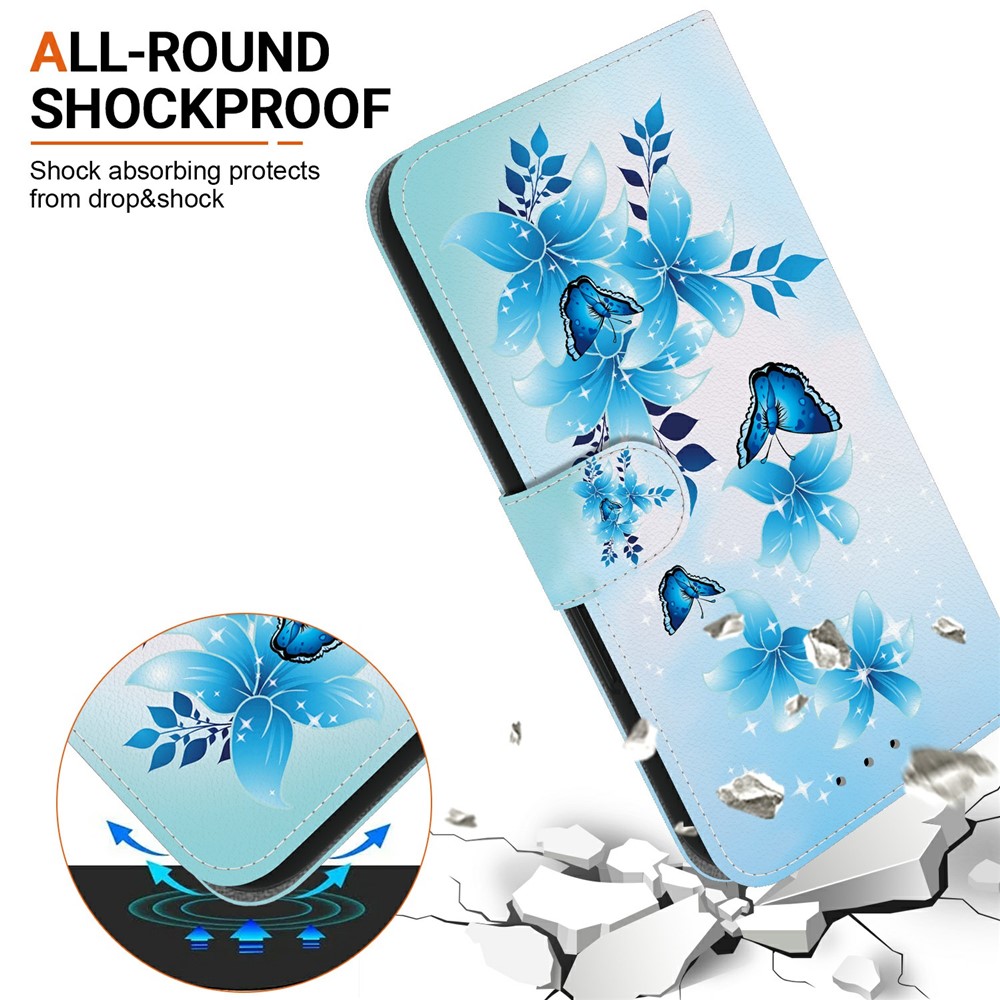  iPhone 17 Pro Fodral Med Tryck Blå Blommor - Teknikhallen.se