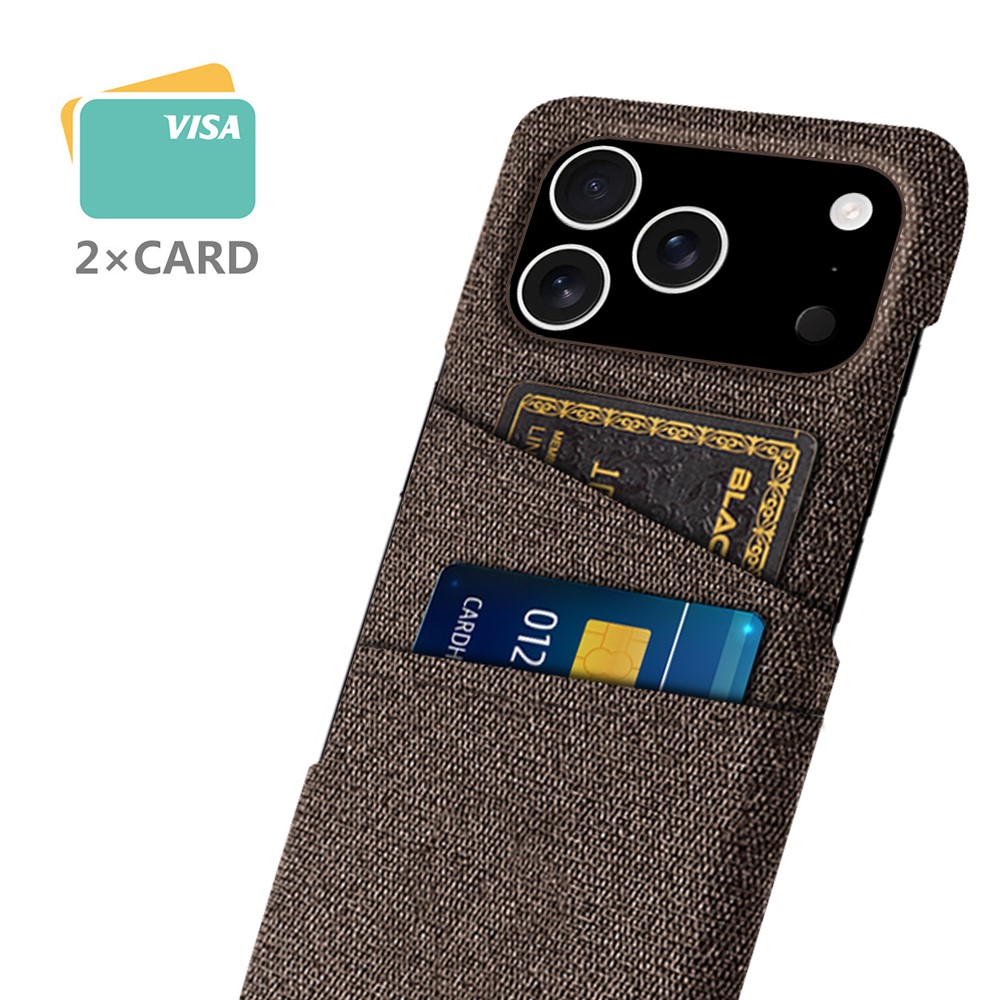  iPhone 17 Pro Skal Med Kortfack Tygbelagt Brun - Teknikhallen.se
