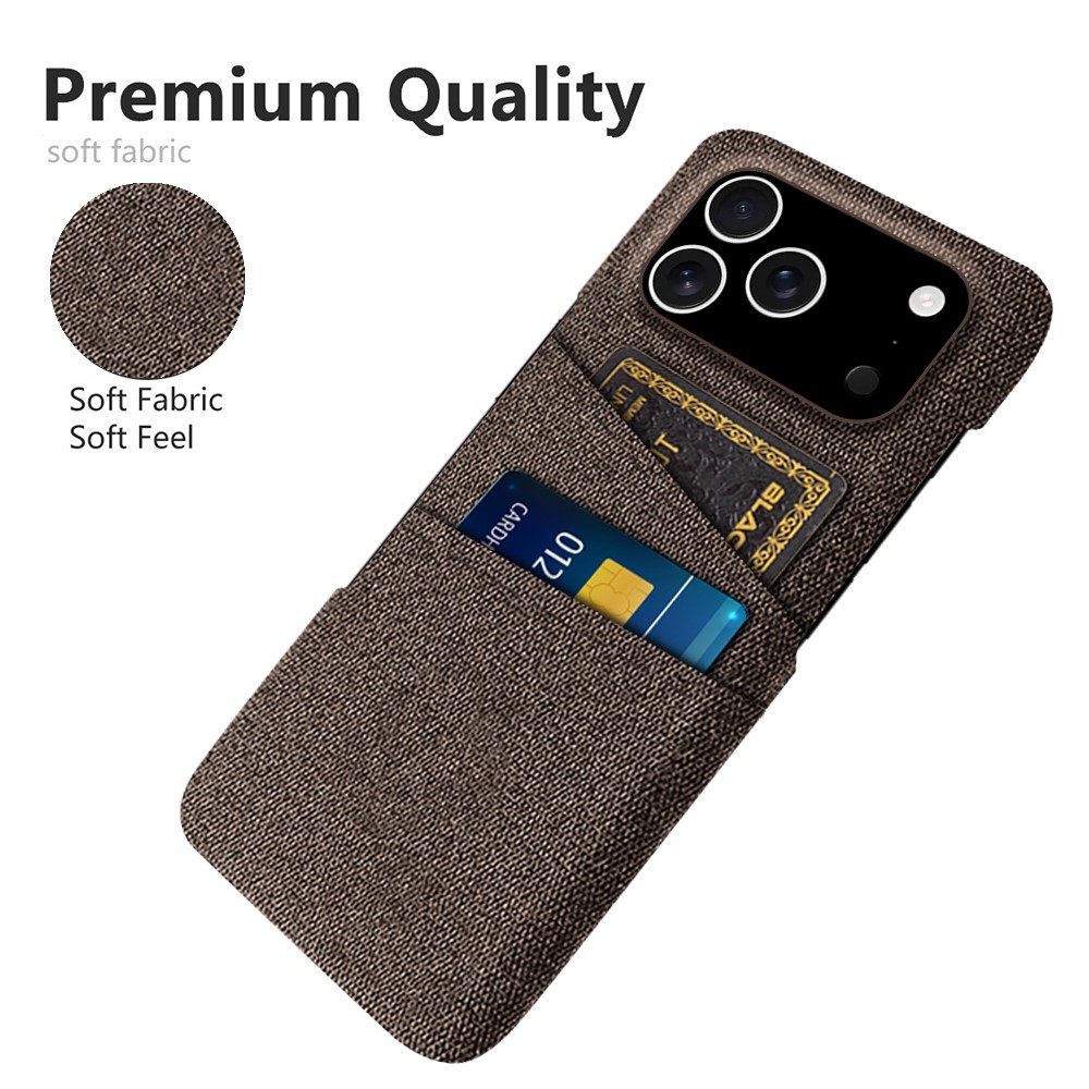  iPhone 17 Pro Skal Med Kortfack Tygbelagt Brun - Teknikhallen.se