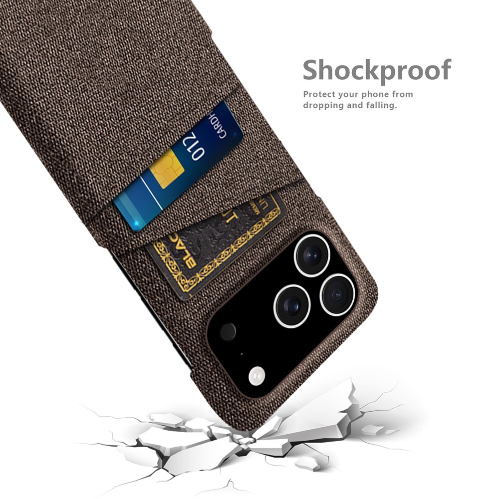  iPhone 17 Pro Skal Med Kortfack Tygbelagt Brun - Teknikhallen.se