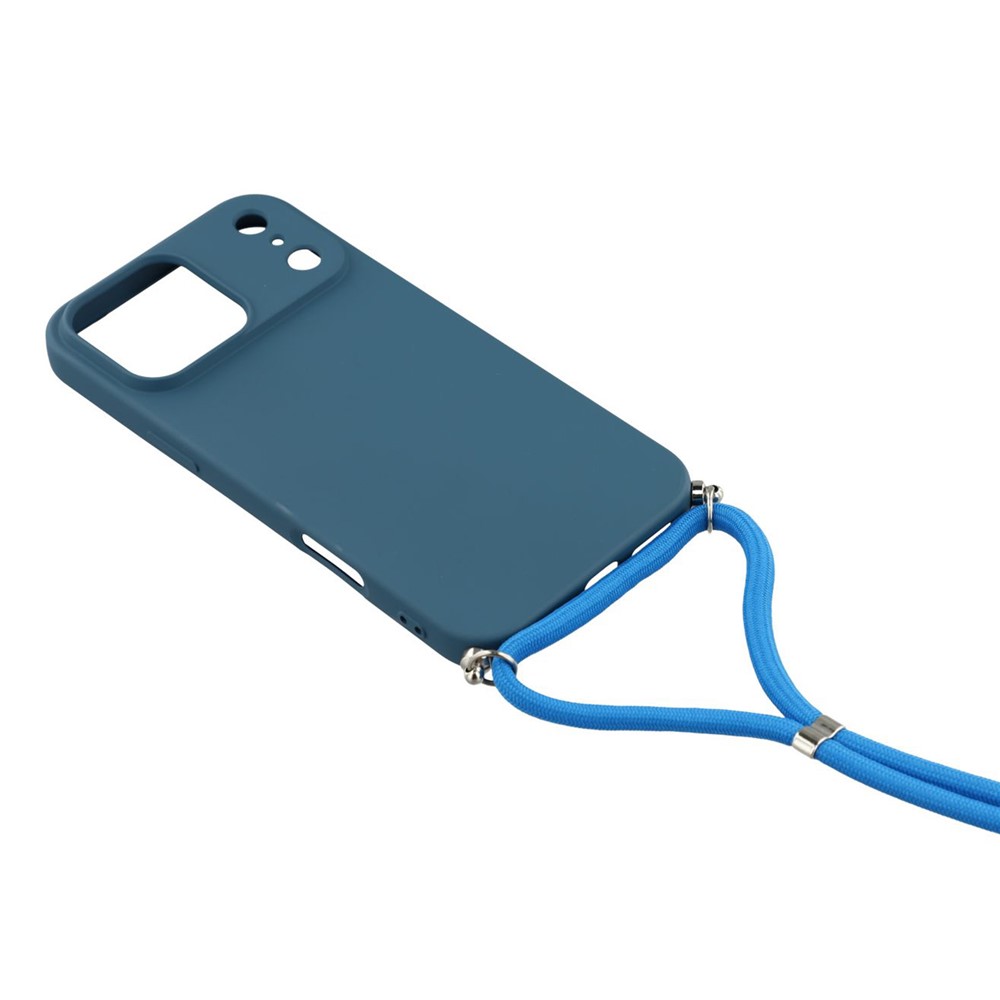  iPhone 17 Pro Skal Med Mobilsnöre TPU Blå - Teknikhallen.se