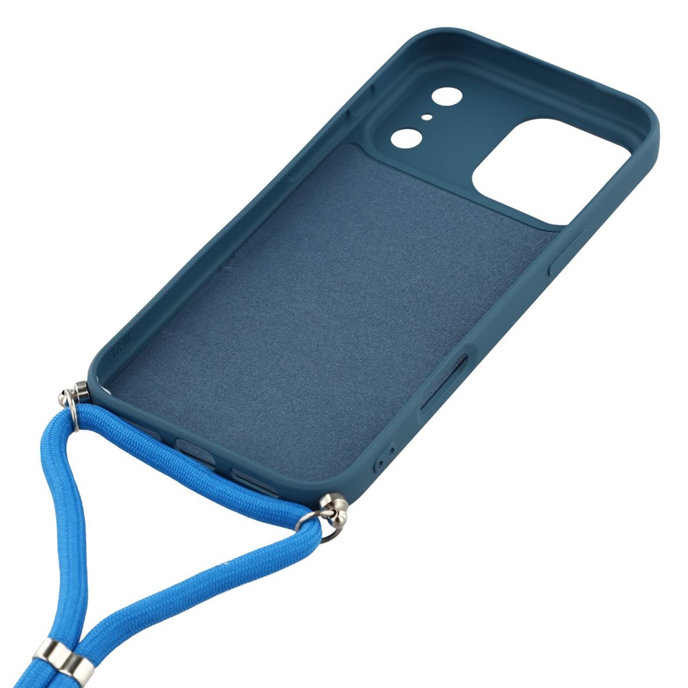 iPhone 17 Pro Skal Med Mobilsnöre TPU Blå - Teknikhallen.se