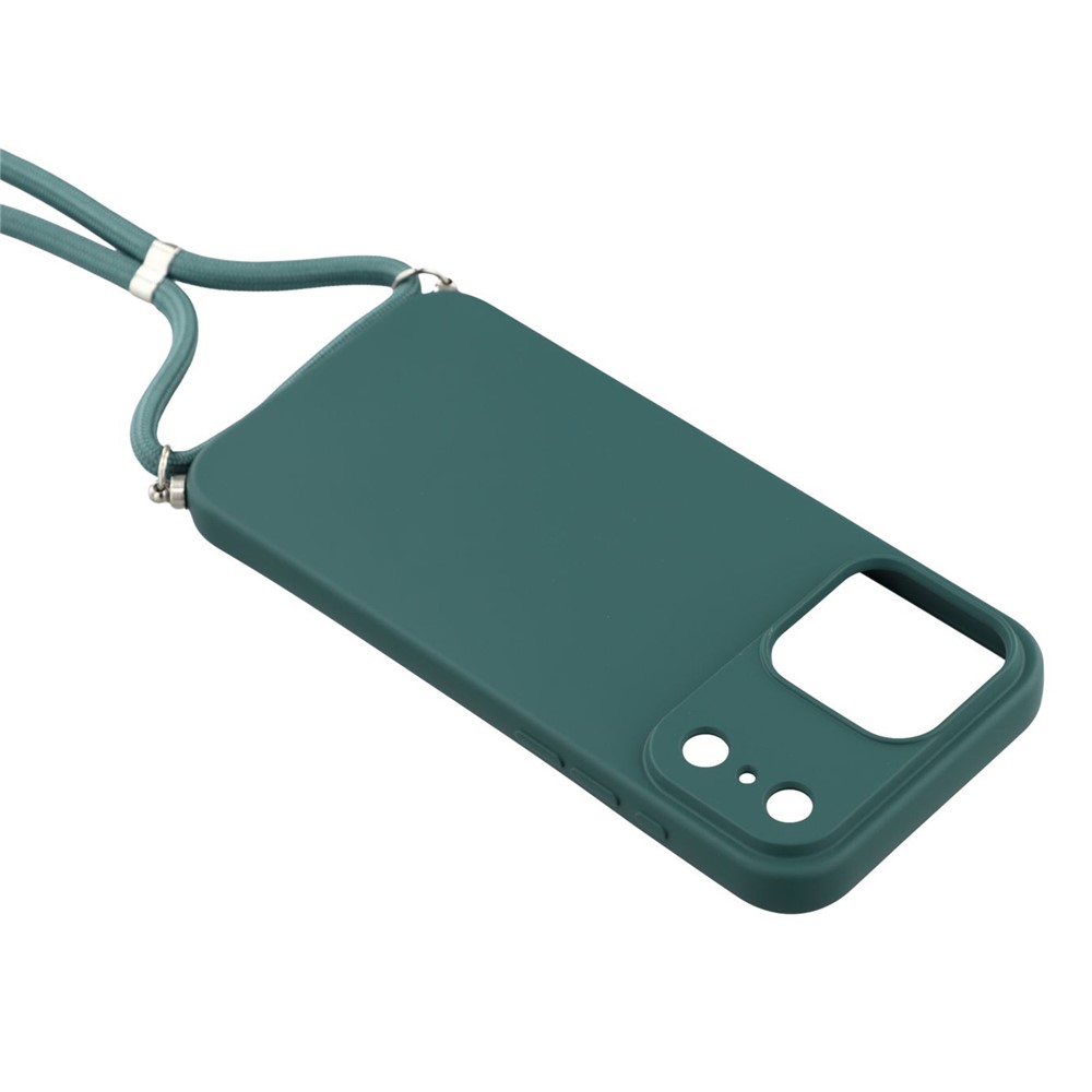 iPhone 17 Pro Skal Med Mobilsnöre TPU Mörk Grön - Teknikhallen.se