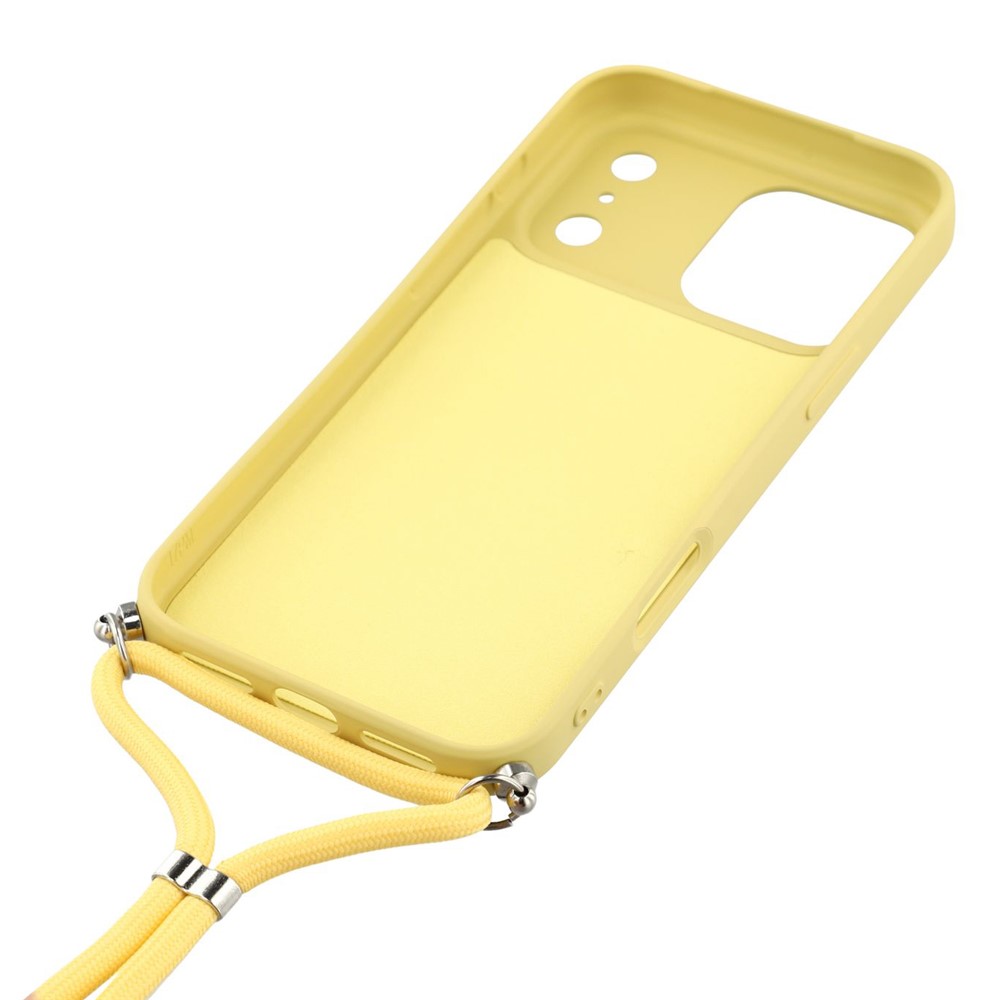 iPhone 17 Pro Skal Med Mobilsnöre TPU Gul - Teknikhallen.se