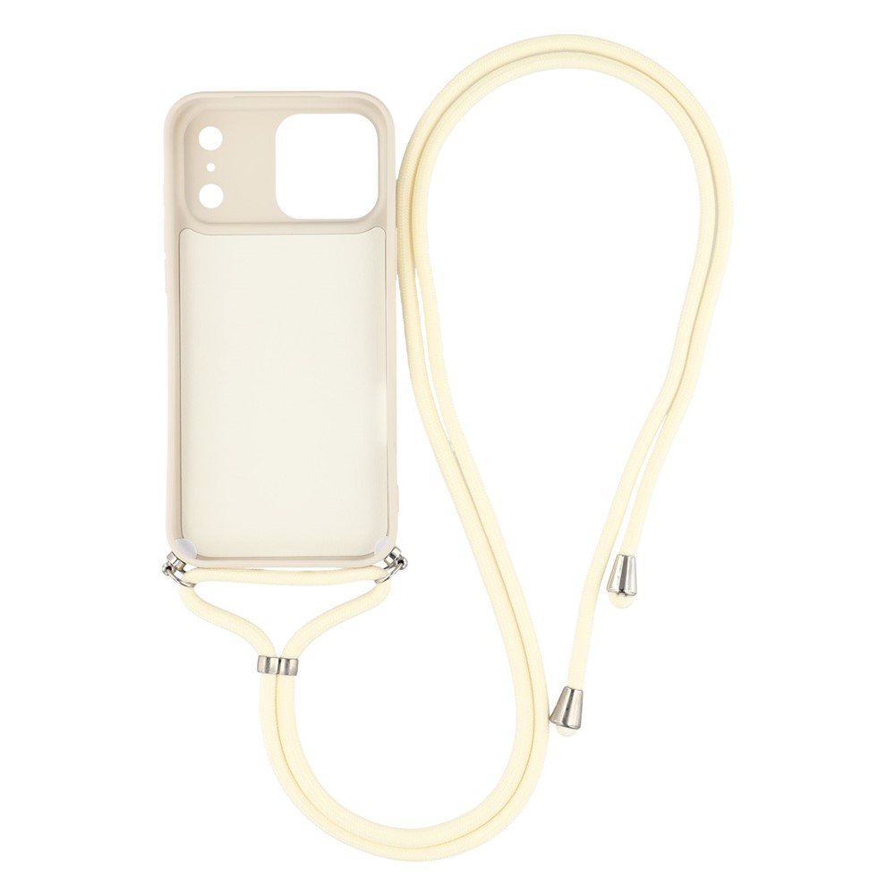  iPhone 17 Pro Skal Med Mobilsnöre TPU Vit - Teknikhallen.se