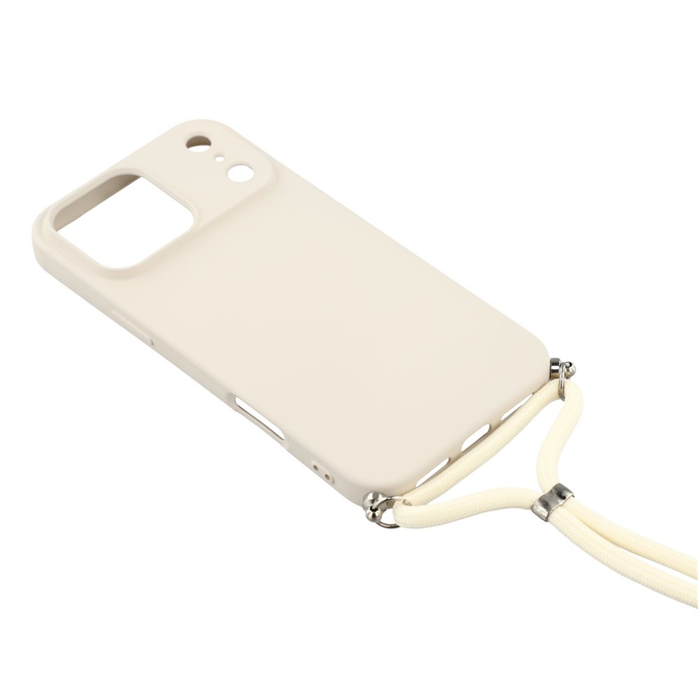  iPhone 17 Pro Skal Med Mobilsnöre TPU Vit - Teknikhallen.se