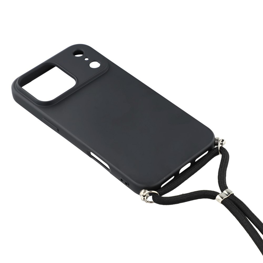  iPhone 17 Pro Skal Med Mobilsnöre TPU Svart - Teknikhallen.se