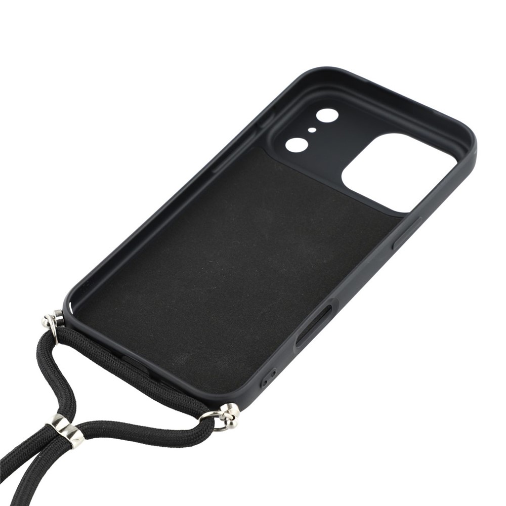  iPhone 17 Pro Skal Med Mobilsnöre TPU Svart - Teknikhallen.se