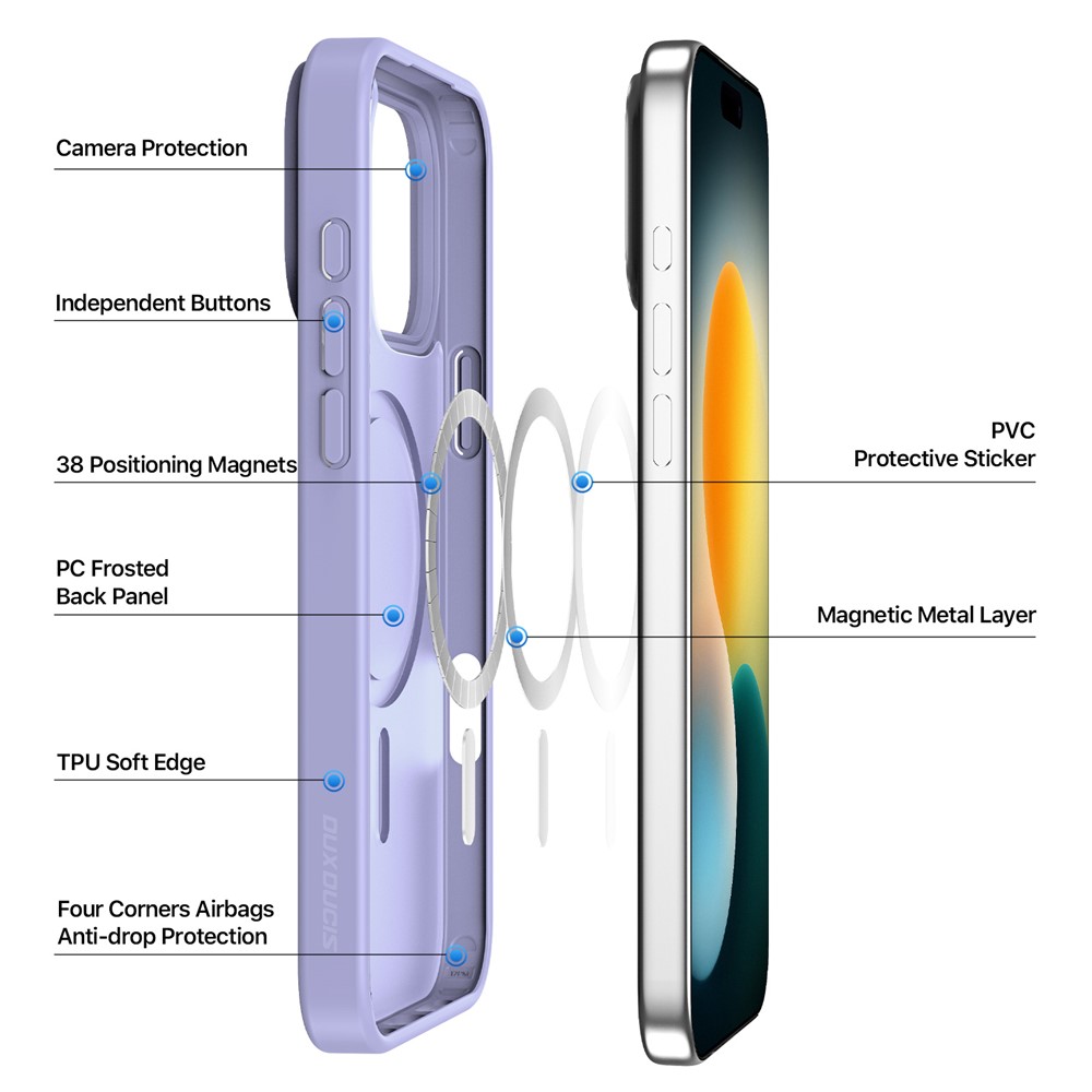 DUX DUCIS DUX DUCIS iPhone 17 Pro Skal MagSafe Yind Series Lila - Teknikhallen.se