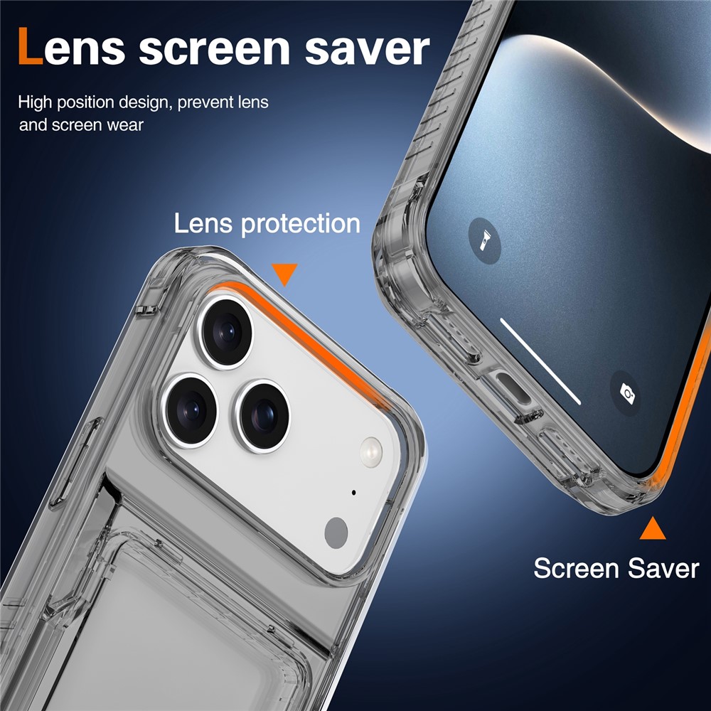  iPhone 17 Pro Skal Kickstand Med Korthållare Tonad Svart - Teknikhallen.se