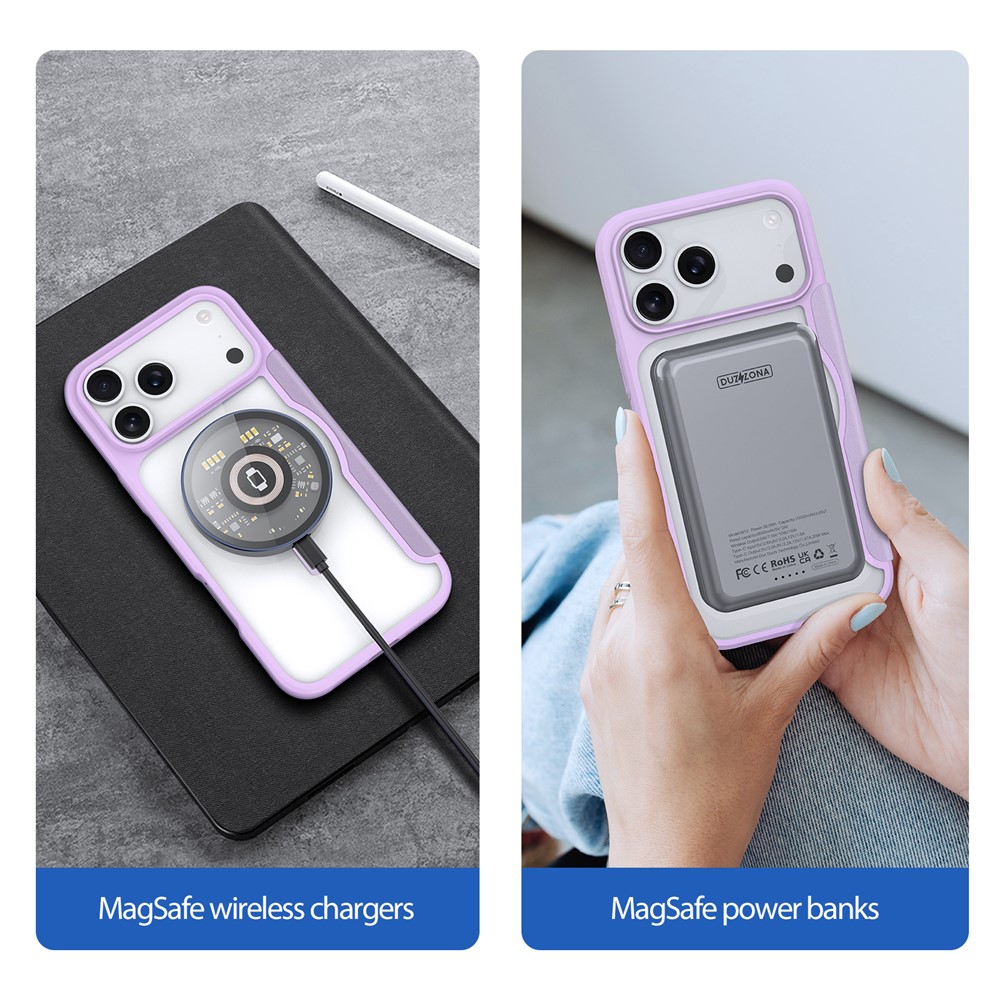 DUX DUCIS DUX DUCIS iPhone 17 Pro Fodral MagSafe Skin X Pro Lila / Rosa - Teknikhallen.se