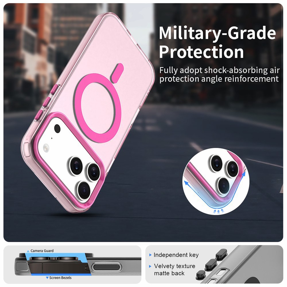  iPhone 17 Pro Skal MagSafe Hybrid Rosa - Teknikhallen.se