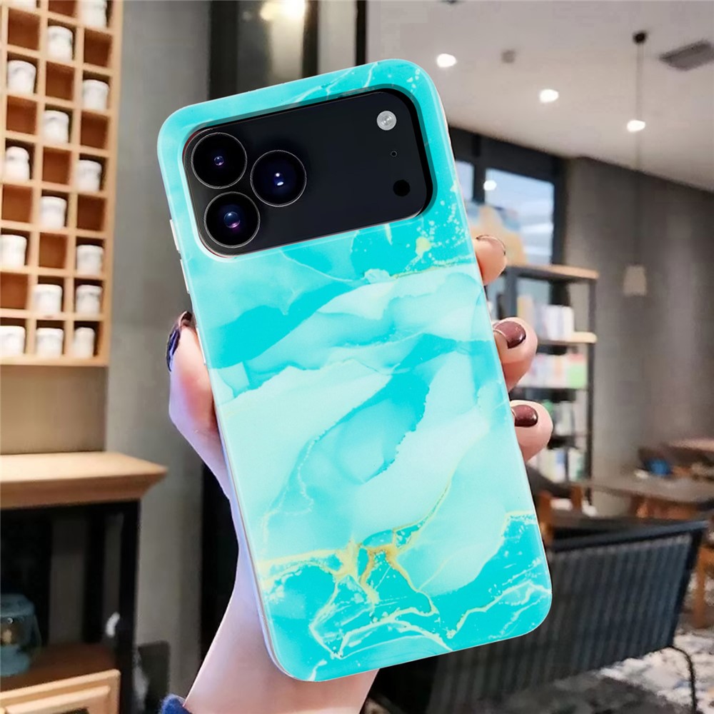  iPhone 17 Pro Skal TPU Marmor Grön - Teknikhallen.se