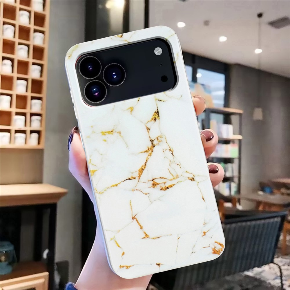  iPhone 17 Pro Skal TPU Marmor Vit - Teknikhallen.se