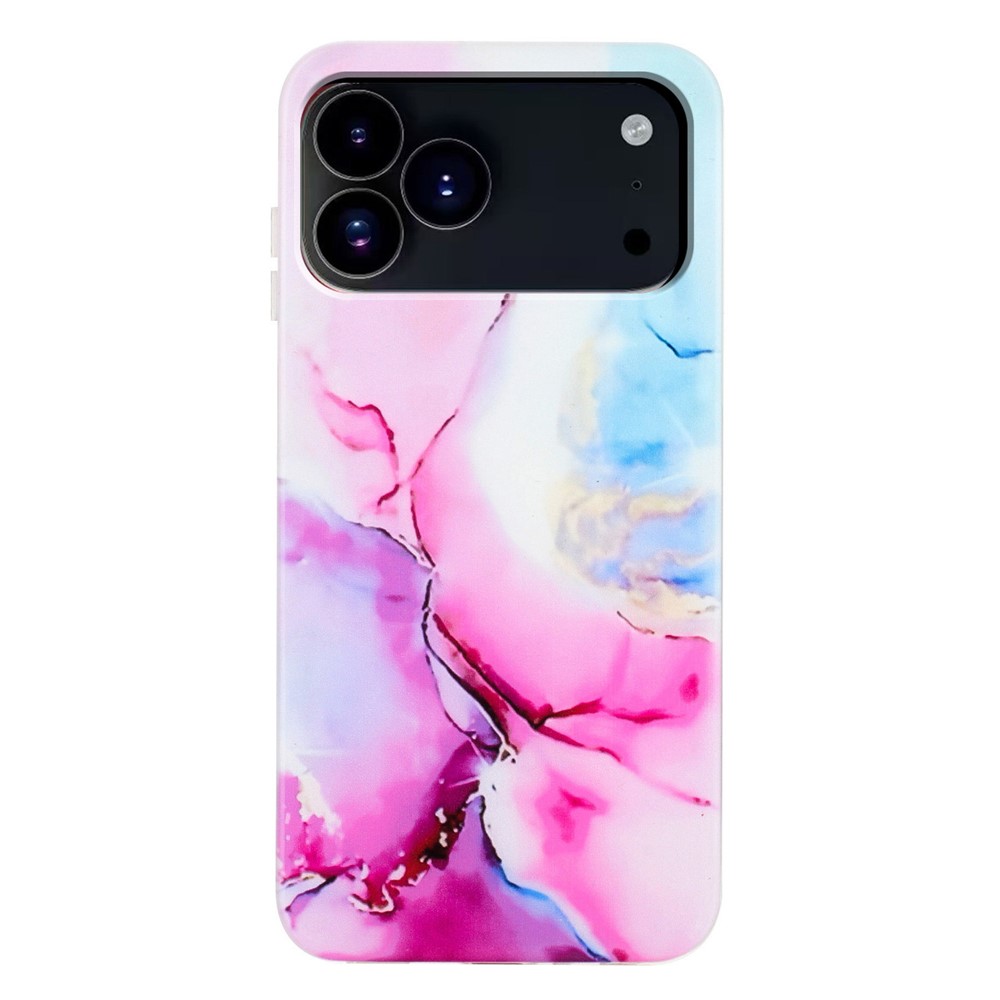  iPhone 17 Pro Skal TPU Marmor Rosa / Blå - Teknikhallen.se