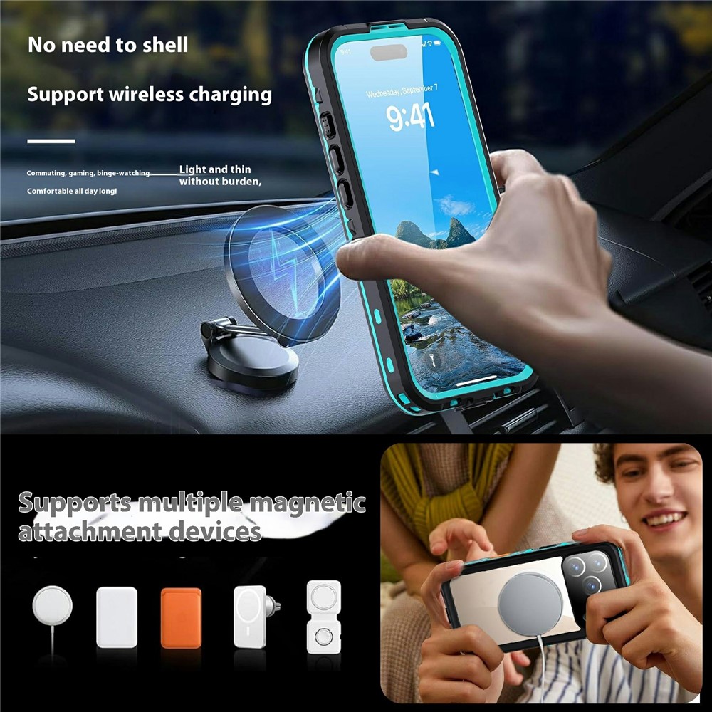 ShellBox ShellBox iPhone 17 Pro MagSafe IP68 Vattentät Skal Blå - Teknikhallen.se