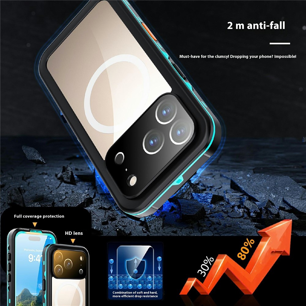 ShellBox ShellBox iPhone 17 Pro MagSafe IP68 Vattentät Skal Blå - Teknikhallen.se