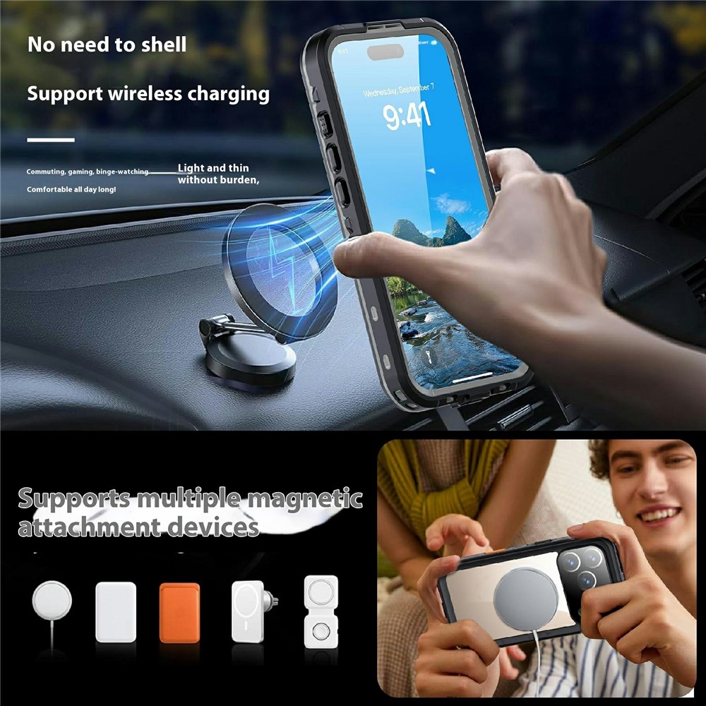 ShellBox ShellBox iPhone 17 Pro MagSafe IP68 Vattentät Skal Svart - Teknikhallen.se