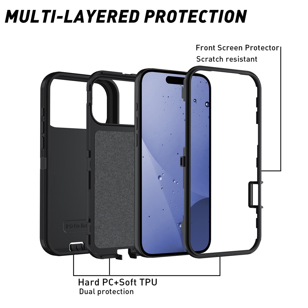  iPhone 17 Pro Skal Extreme Shockproof Hybrid Svart - Teknikhallen.se