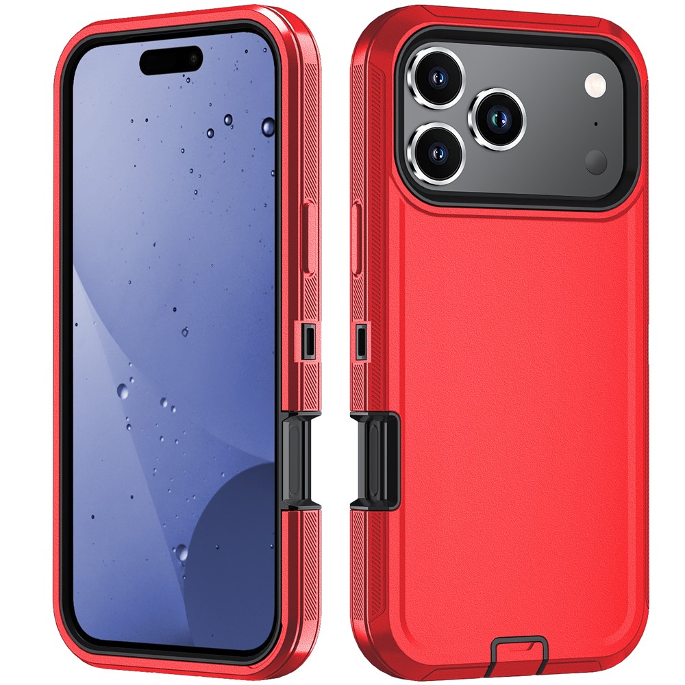  iPhone 17 Pro Skal Extreme Shockproof Hybrid Röd - Teknikhallen.se