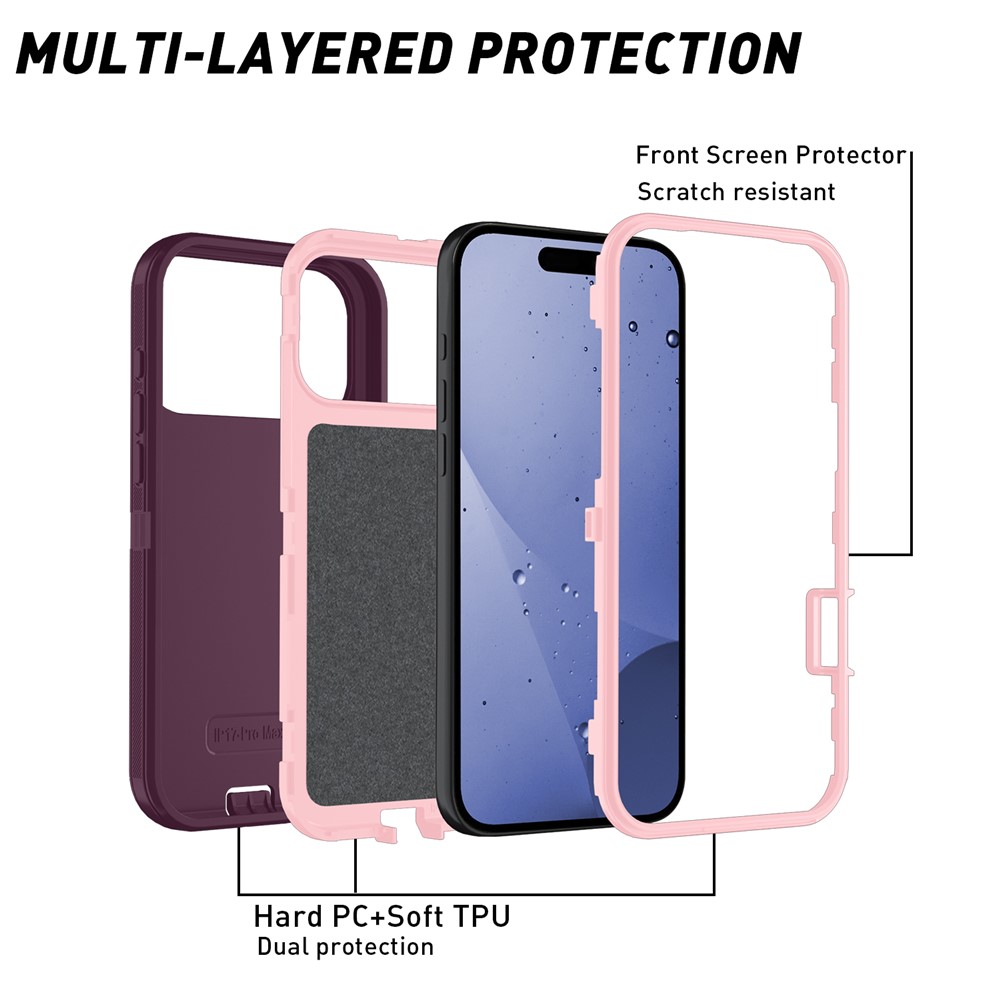  iPhone 17 Pro Skal Extreme Shockproof Hybrid Vinröd - Teknikhallen.se