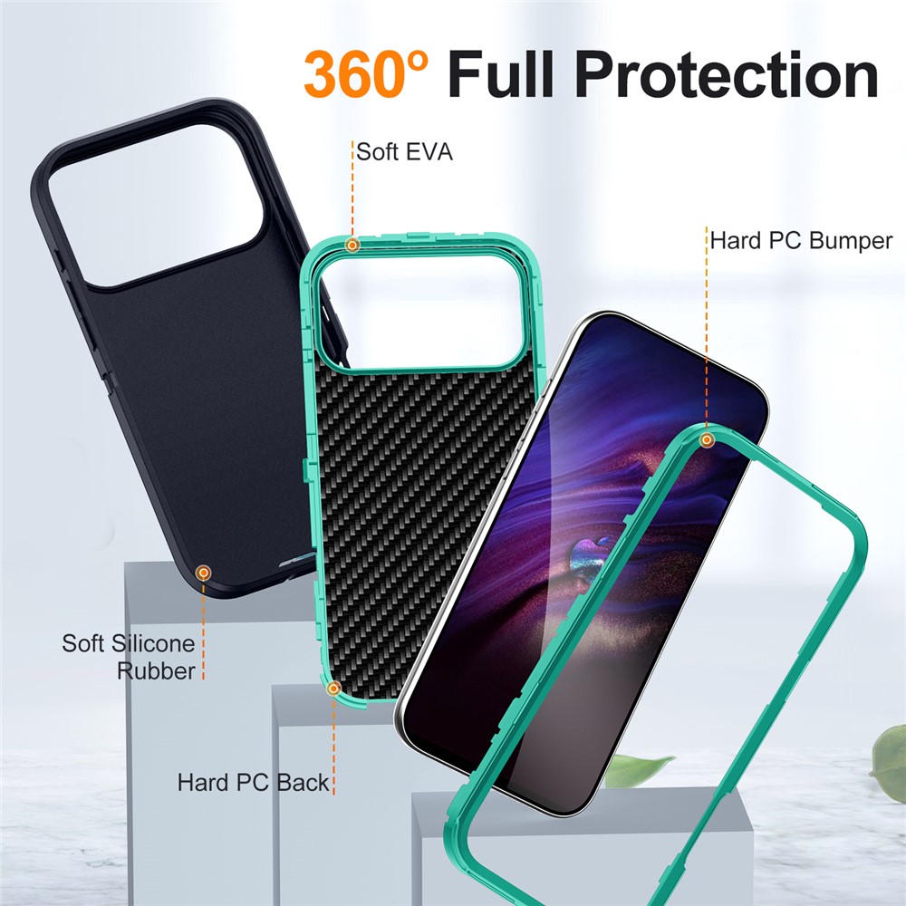  iPhone 17 Pro Skal Extreme Shockproof Hybrid Mörk Blå - Teknikhallen.se