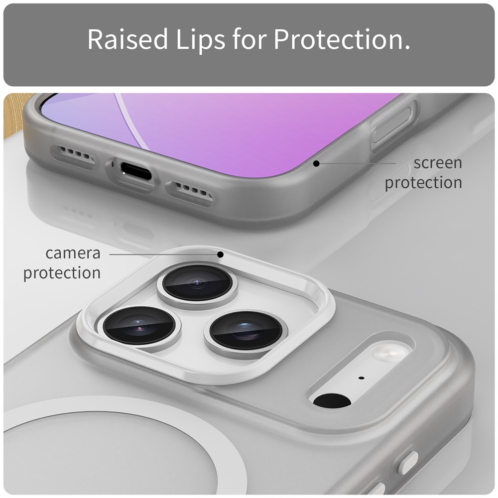  iPhone 17 Pro Skal MagSafe Hybrid Matt Vit - Teknikhallen.se