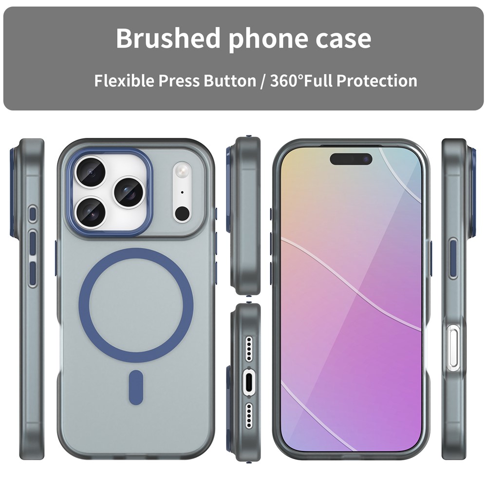 iPhone 17 Pro Skal MagSafe Hybrid Matt Mörk Blå - Teknikhallen.se