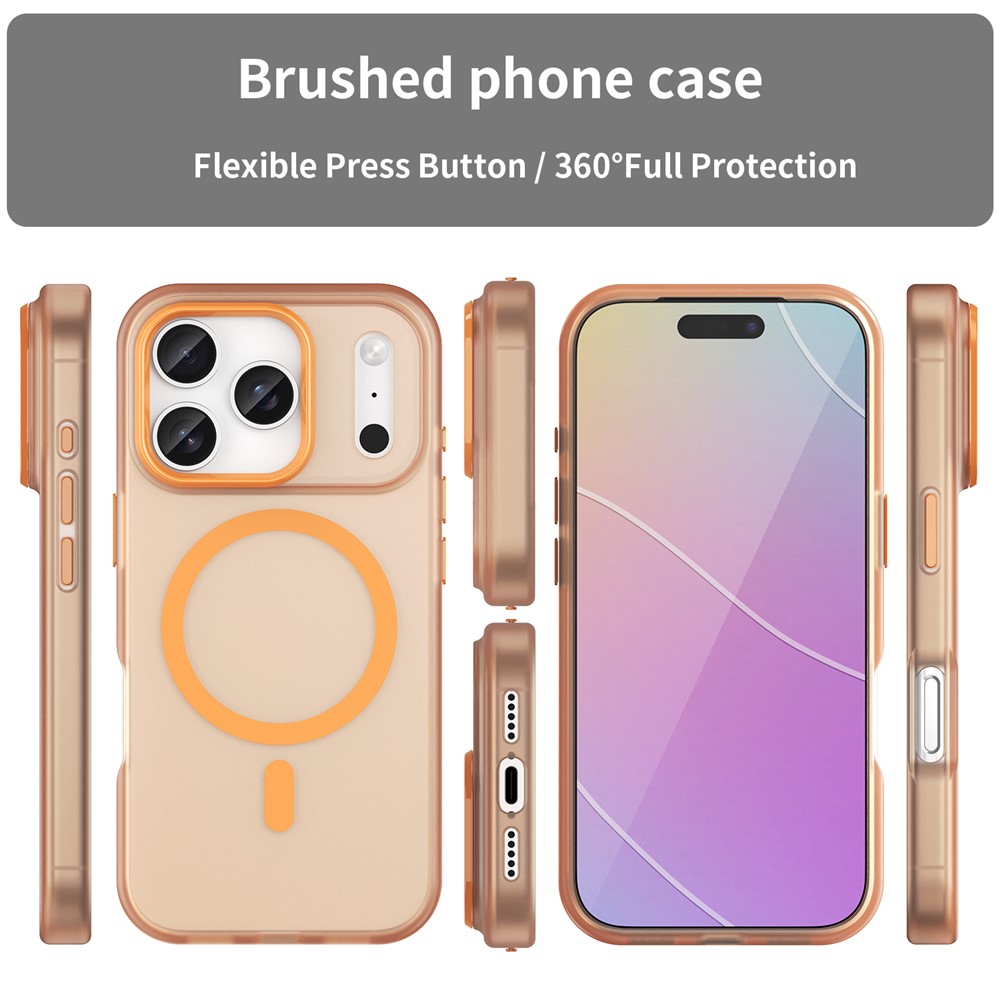  iPhone 17 Pro Skal MagSafe Hybrid Matt Orange - Teknikhallen.se