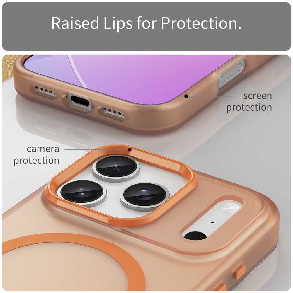  iPhone 17 Pro Skal MagSafe Hybrid Matt Orange - Teknikhallen.se