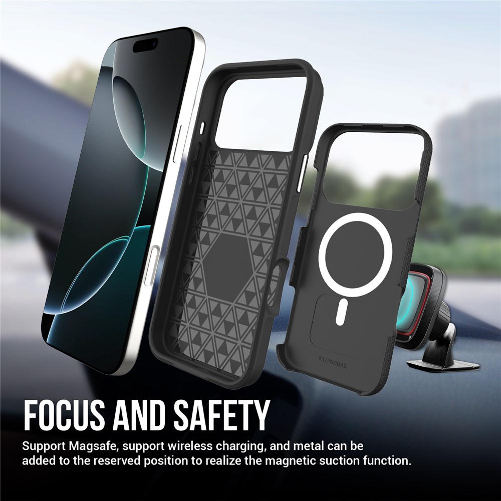  iPhone 17 Pro Skal MagSafe Hybrid Svart - Teknikhallen.se