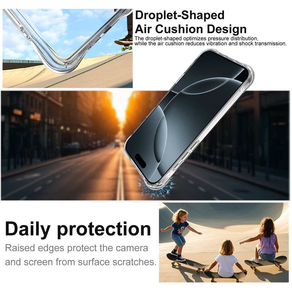 IMAK IMAK iPhone 17 Pro Max Skal TPU Shockproof Airbag Transparent - Teknikhallen.se